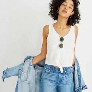 Texture and Thread Tie Front Tank Top